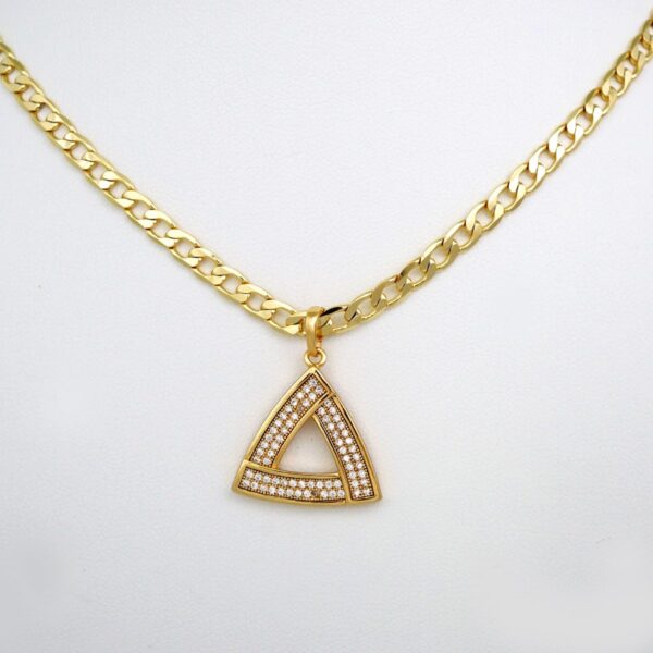 Cadenas & Colgantes/ Chain W/Pendants /14K Real Color/Zircon Stone/ 4mm x45cm// SET544