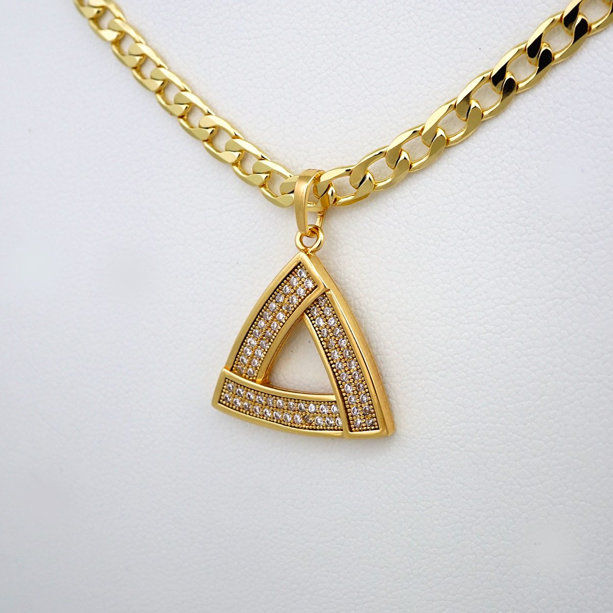 Cadenas & Colgantes/ Chain W/Pendants /14K Real Color/Zircon Stone/ 4mm x45cm// SET544 - Image 2