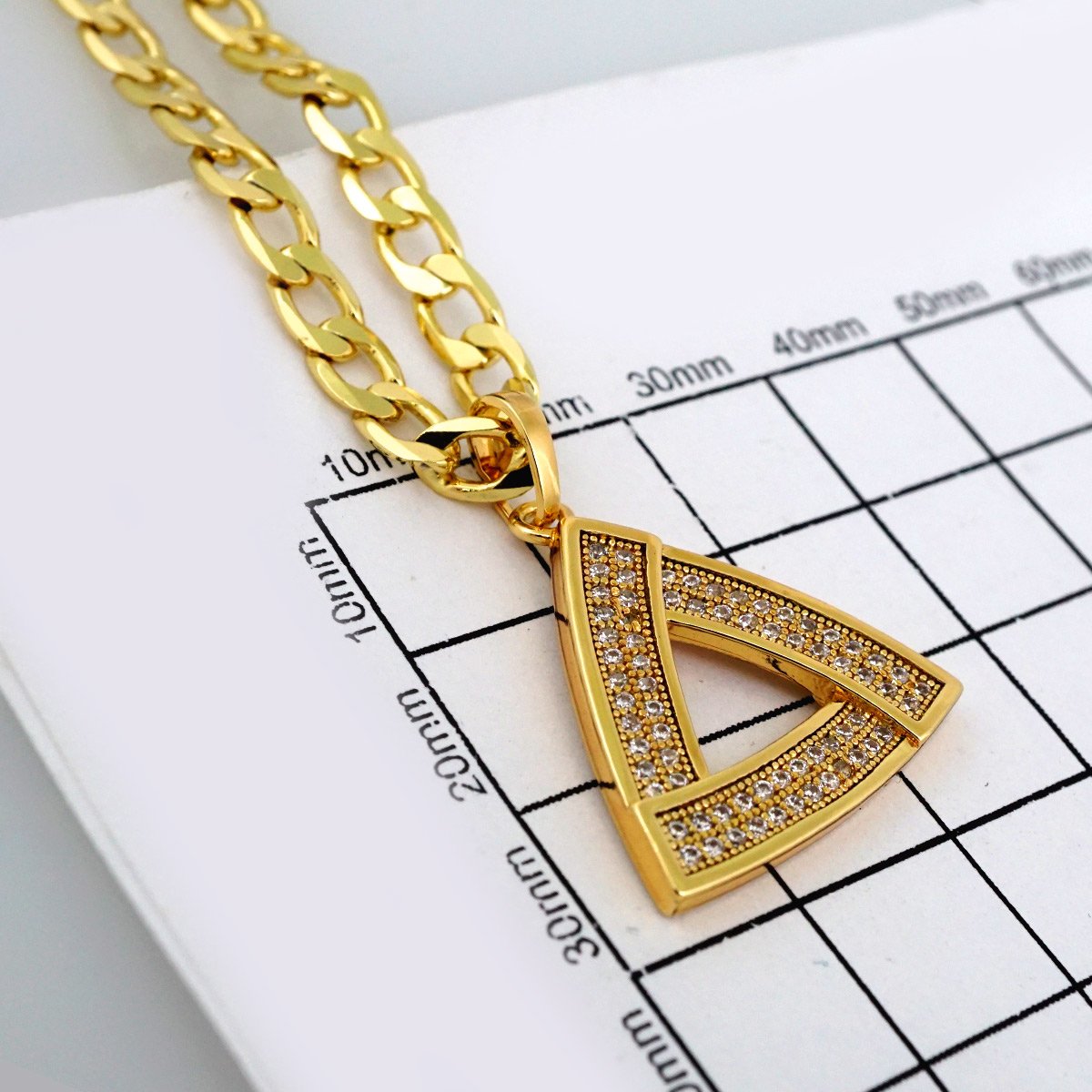 Cadenas & Colgantes/ Chain W/Pendants /14K Real Color/Zircon Stone/ 4mm x45cm// SET544 - Image 3