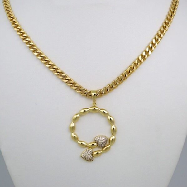 Cadenas & Colgantes/ Chain W/Pendants /14K Real Color/Zircon Stone/ 4mm x45cm// SET545