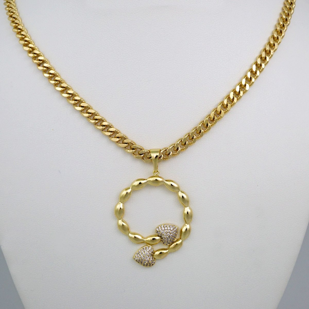Cadenas & Colgantes/ Chain W/Pendants /14K Real Color/Zircon Stone/ 4mm x45cm// SET545