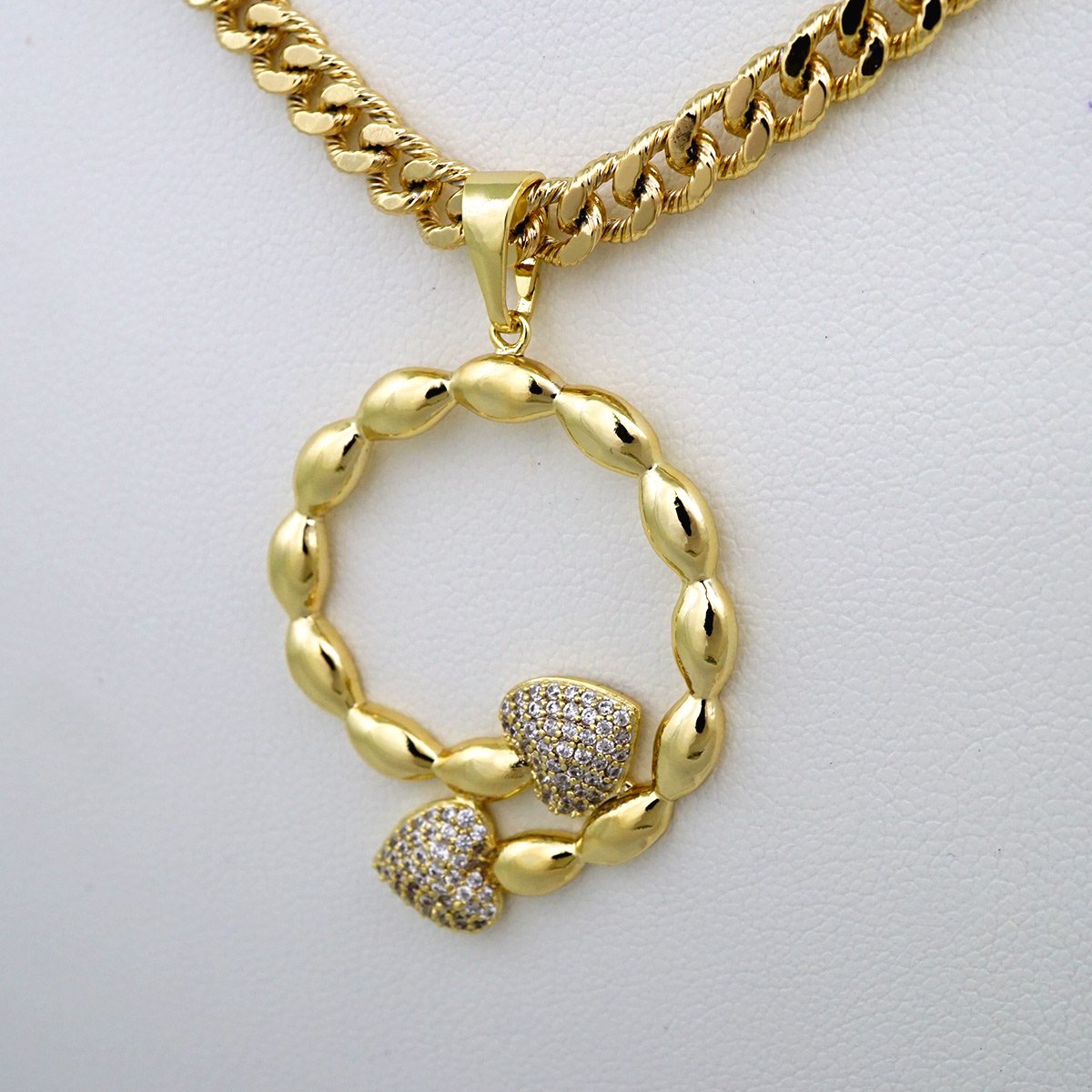 Cadenas & Colgantes/ Chain W/Pendants /14K Real Color/Zircon Stone/ 4mm x45cm// SET545 - Image 2