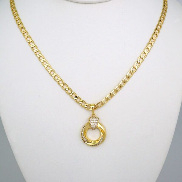 Cadenas & Colgantes/ Chain W/Pendants /14K Real Color/Zircon Stone// SET553