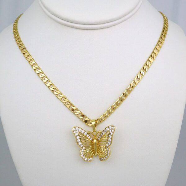 Cadenas & Colgantes/ Chain W/Pendants /  14K Real Color/  Zircon Stone/  6mmx45cm// SET565
