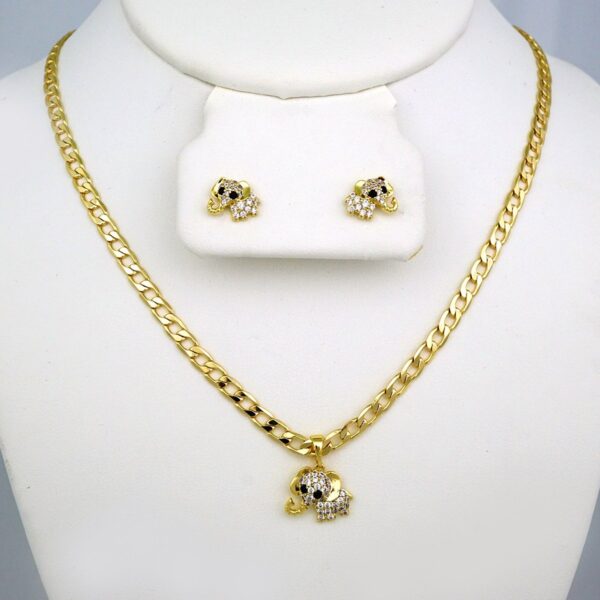 Cadenas & Colgantes & Earrings/Chain W/Pendants /14K Real Color/Zircon Stone/ 4mmx45cm// SET569
