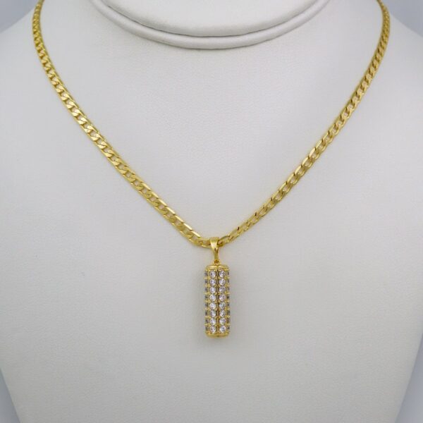 Cadenas & Colgantes/ Chain W/Pendants /  14K Real Color/  Zircon Stone/  3mmx50cm// SET577