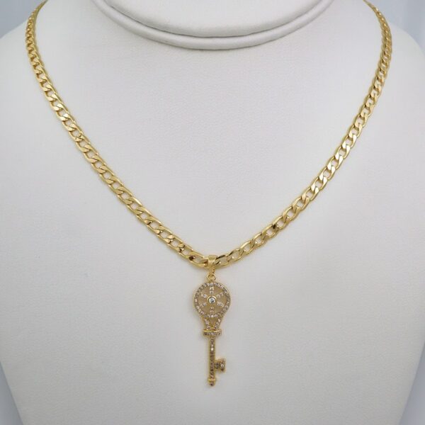 Cadenas & Colgantes/ Chain W/Pendants /  14K Real Color/  Zircon Stone/  4mmx45cm// SET581