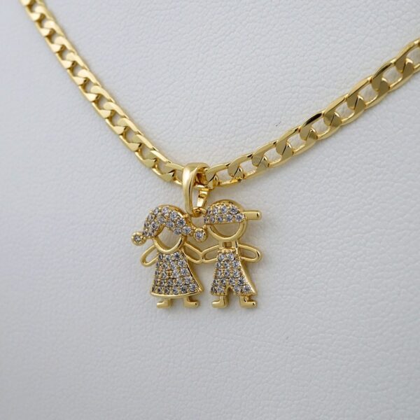 Cadenas & Colgantes/ Chain W/Pendants /  14K Real Color/  Zircon Stone/  3mm// SET582