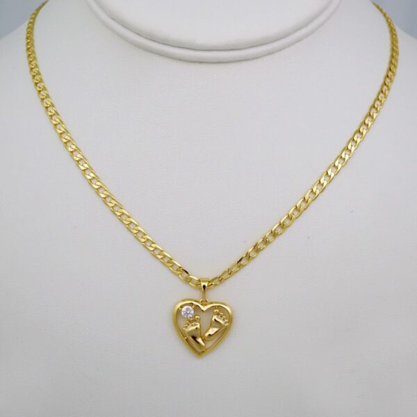 Cadenas & Colgantes/ Chain W/Pendants /  14K Real Color/  Zircon Stone/ 3mm x45cm// SET588