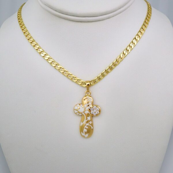 Cadenas & Colgantes/ Chain W/Pendants /14K Real Color/Zircon Stone/ 5mmx45cm// SET591