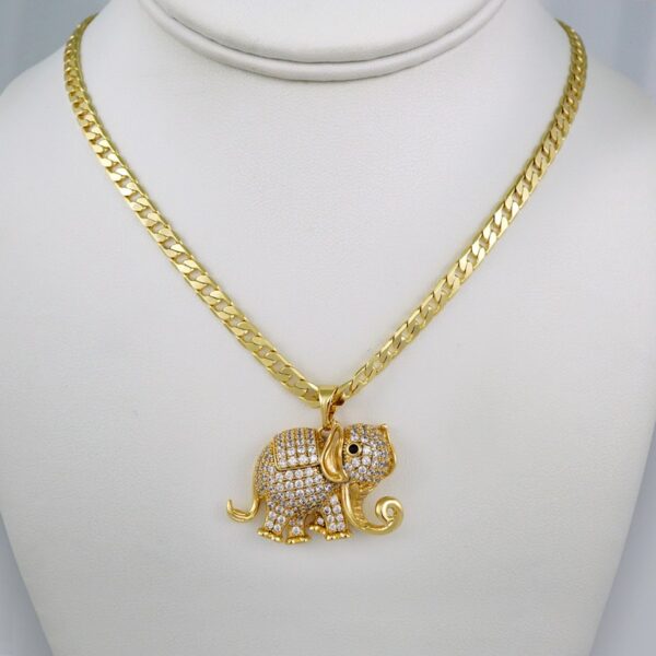 Cadenas & Colgantes/ Chain W/Pendants /14K Real Color/Zircon Stone// SET592