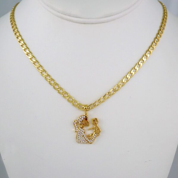 Cadenas & Colgantes/ Chain W/Pendants /  14K Real Color/  Zircon Stone/  4mm// SET595