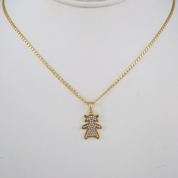 Cadenas & Colgantes/ Chain W/Pendants / 14K Real Color/ Zircon Stone/ 2mmx45cm//SET599