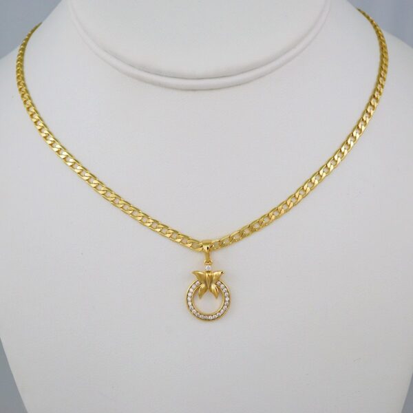 Cadenas & Colgantes/ Chain W/Pendants /  14K Real Color/  Zircon Stone/  3mm// SET605