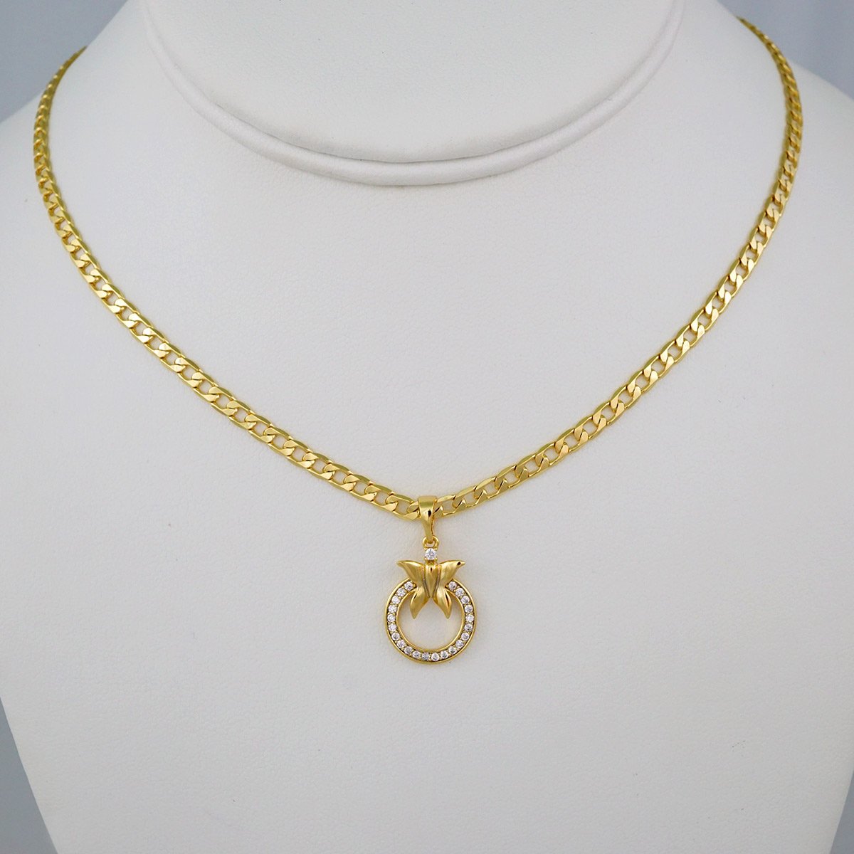 Cadenas & Colgantes/ Chain W/Pendants / 14K Real Color/ Zircon Stone/ 3mm// SET605
