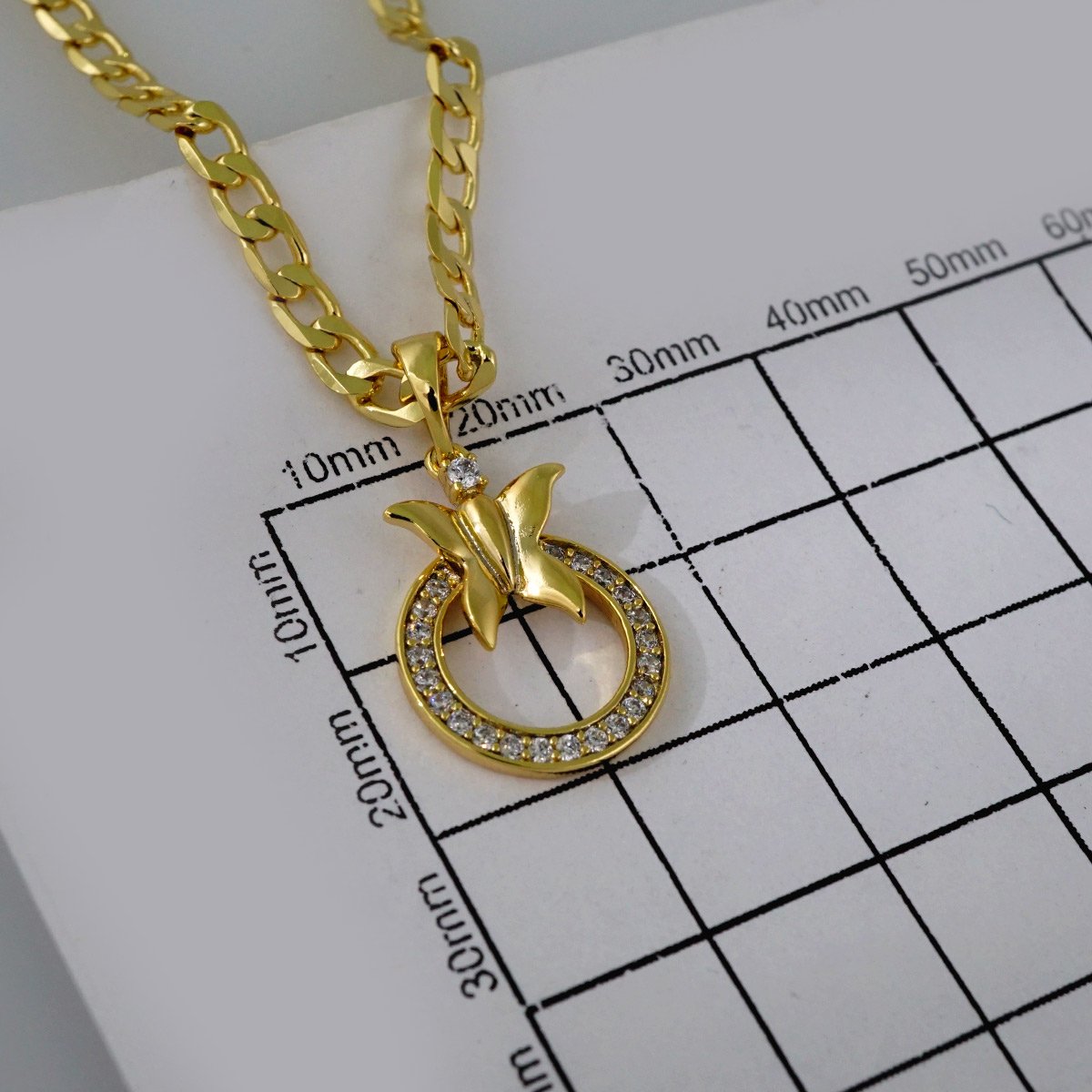 Cadenas & Colgantes/ Chain W/Pendants / 14K Real Color/ Zircon Stone/ 3mm// SET605 - Image 3