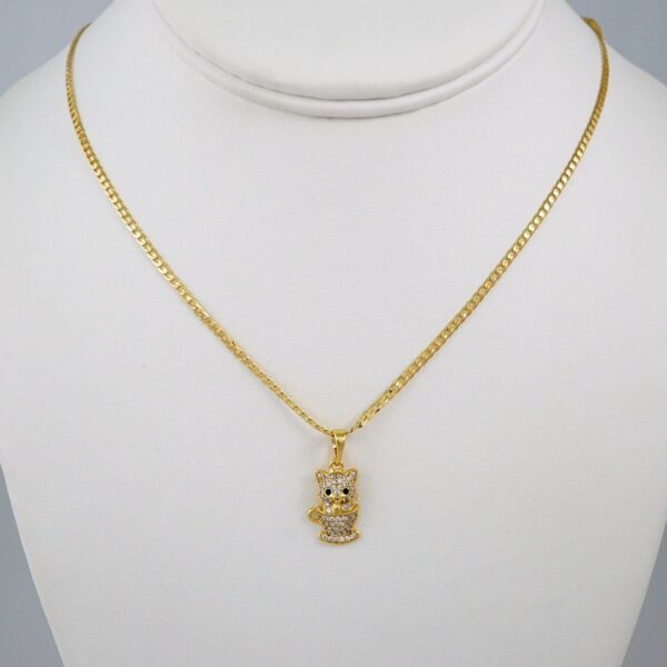 Cadenas & Colgantes/ Chain W/Pendants /  14K Real Color/  Zircon Stone/ 2mmx45cm// SET668
