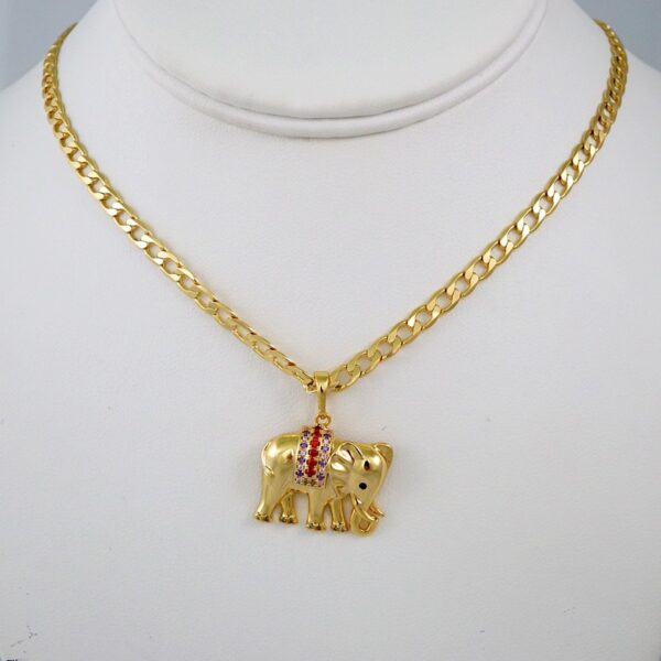 Cadenas & Colgantes/ Chain W/Pendants /  14K Real Color/  Zircon Stone/  4mmx45cm// SET612