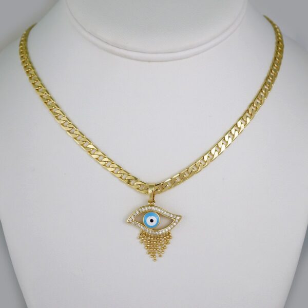 Cadenas & Colgantes/ Chain W/Pendants /14K Real Color/Zircon Stone/ 6mm// SET643