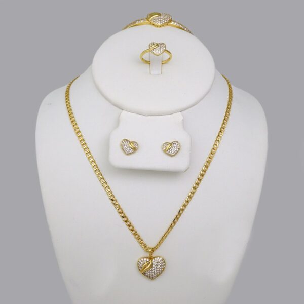 Cadenas & Colgantes & Earrings/ Rings/Bracelets/ Chain W/Pendants /14K Real Color/Zircon Stone// SET650