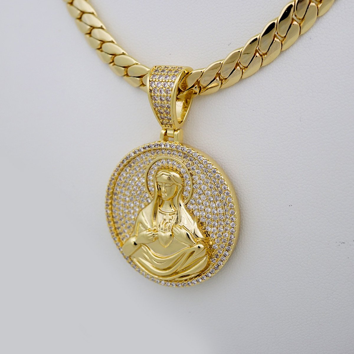 Cadenas & Colgantes/ Chain Men/Pendants/ 14K Real Color/ Zircon Stone/ 8mm x60cm// SET652 - Image 2