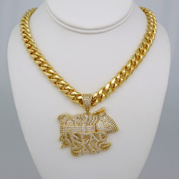 Cadenas & Colgantes/ Chain Men/Pendants/ 14K Real Color/Zircon Stone/ 12mm x60cm// SET653