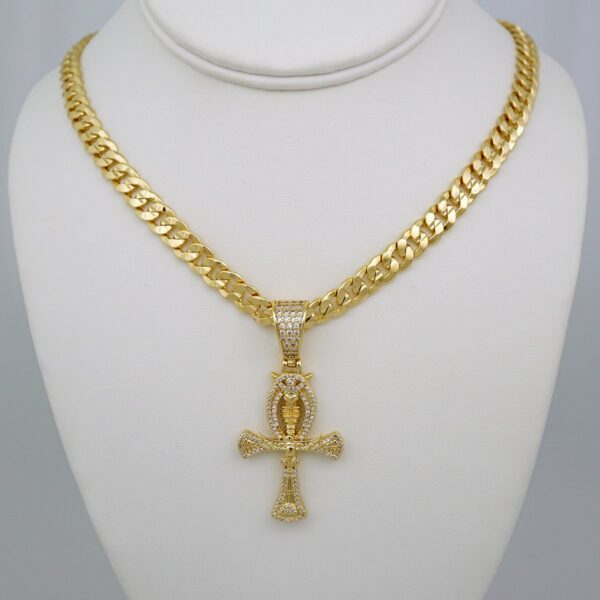 Cadenas & Colgantes/ Chain Men/Pendants/  14K Real Color/  Zircon Stone/ 8mm x60cm// SET655