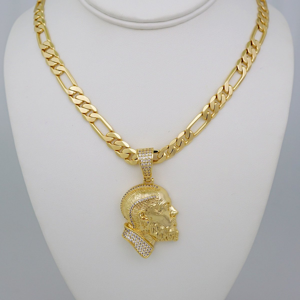 Cadenas & Colgantes/ Chain Men/Pendants/ 14K Real Color/ Zircon Stone/ 8mm x60cm// SET656