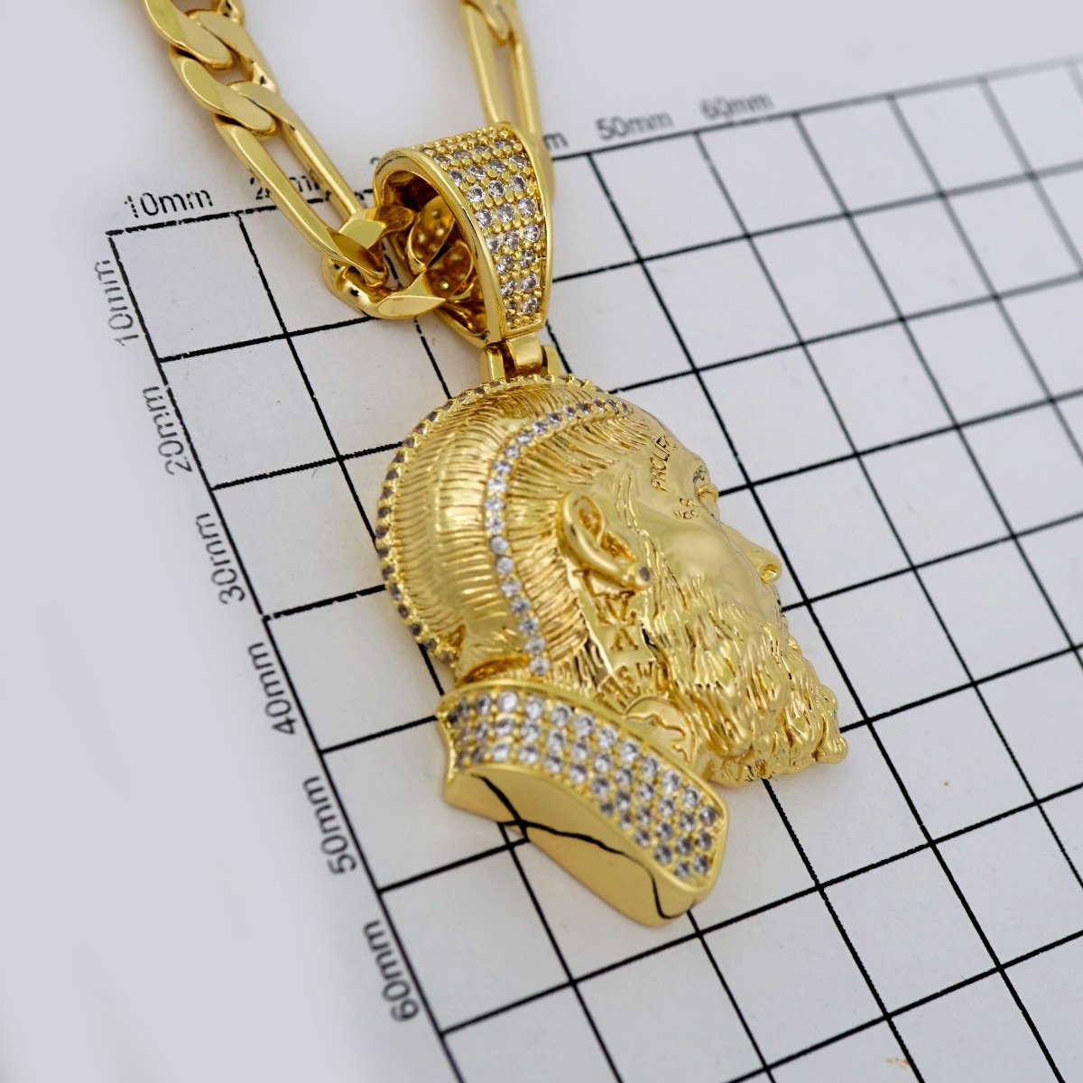 Cadenas & Colgantes/ Chain Men/Pendants/ 14K Real Color/ Zircon Stone/ 8mm x60cm// SET656 - Image 3