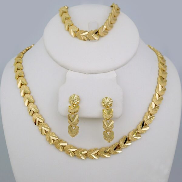 Gargantilla & Pulsera & Earrings /  Choker W/ Bracelet/  14K Real Color/ Plain/  8mm x 45cm// SET662