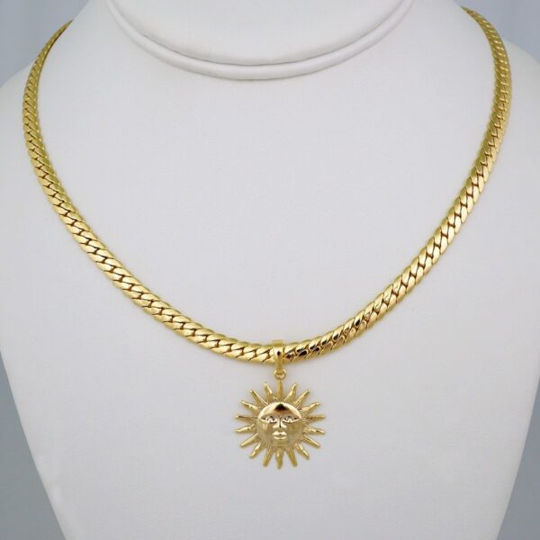 Gargantilla & Colgantes / Choker W/ Pendants/ 14K Real Color/ Plain/ 5mm x 45cm// SET680