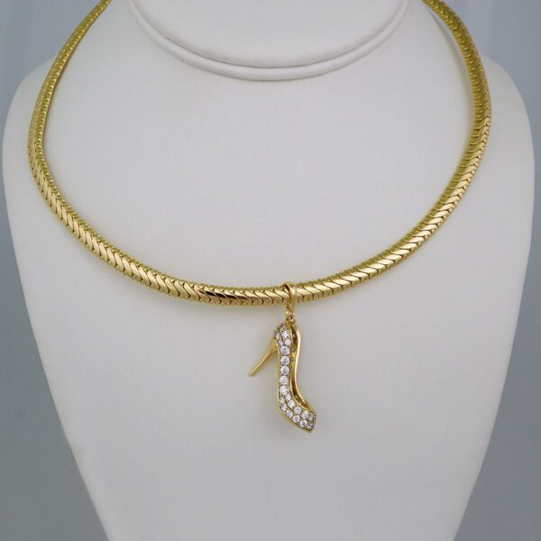 Gargantilla & Colgantes / Choker W/ Pendants/ 14K Real Color/ Zircon Stone/ 5mm x 45cm// SET689