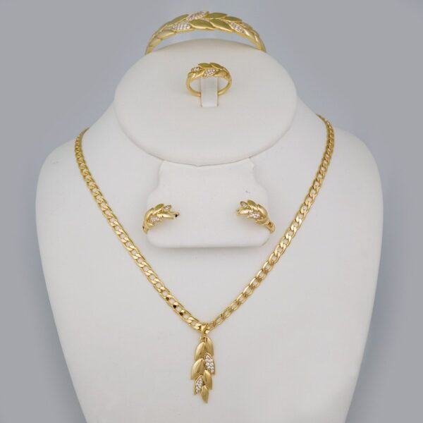 Cadenas & Colgantes & Earrings/ Rings/Bracelets/ Chain W/Pendants /14K Real Color/Zircon Stone// SET690
