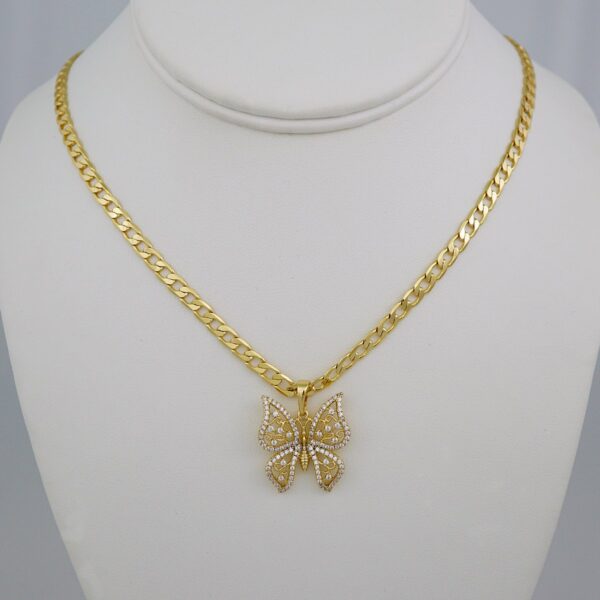Cadenas & Colgantes/ Chain W/Pendants /14K Real Color/Zircon Stone/ 4mm// SET697