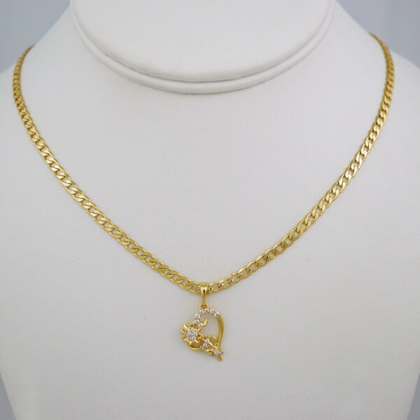 Cadenas & Colgantes/ Chain W/Pendants /14K Real Color/Zircon Stone/ 3mm// SET698
