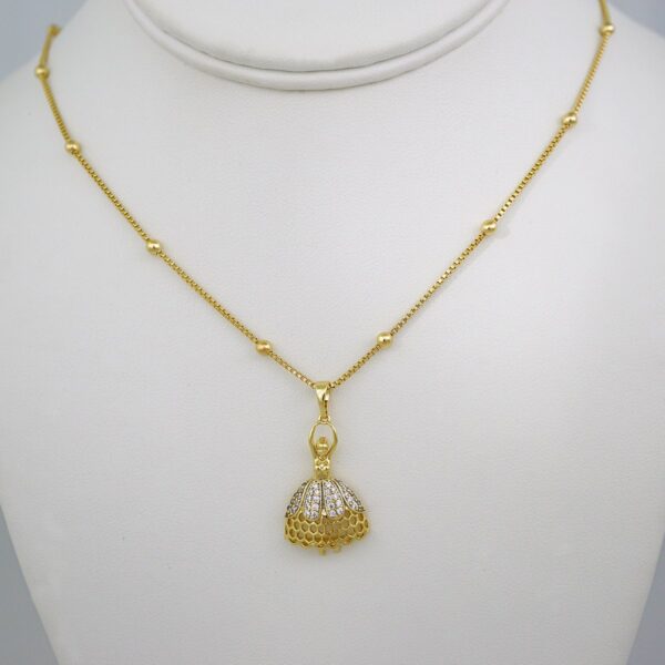 Cadenas & Colgantes/ Chain W/Pendants /  14K Real Color/  Zircon Stone/ 45cm// SET703