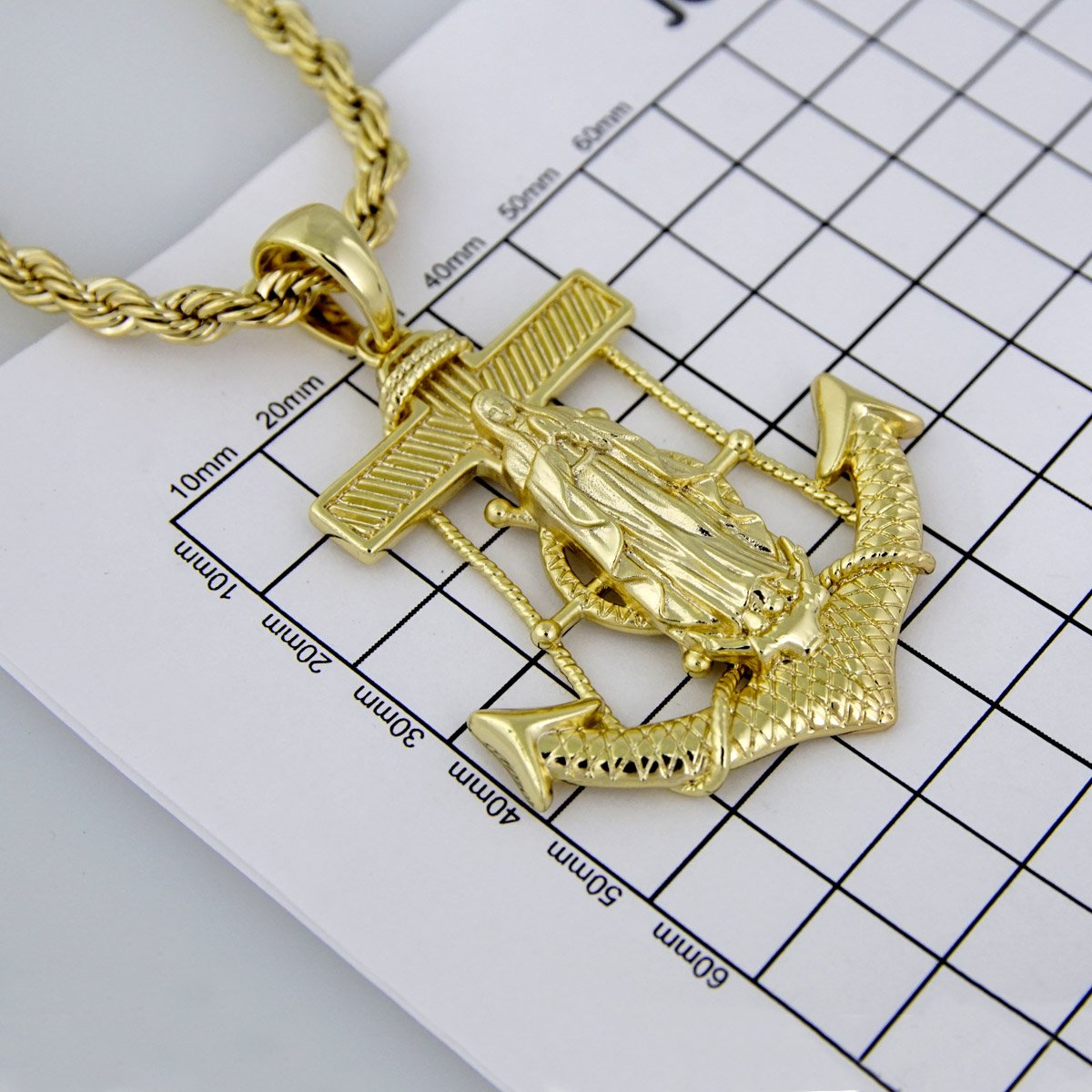 Cadenas & Colgantes/ Chain W/Pendants / 14K Real Color/ 6mm X 60cm// SET71 - Image 4