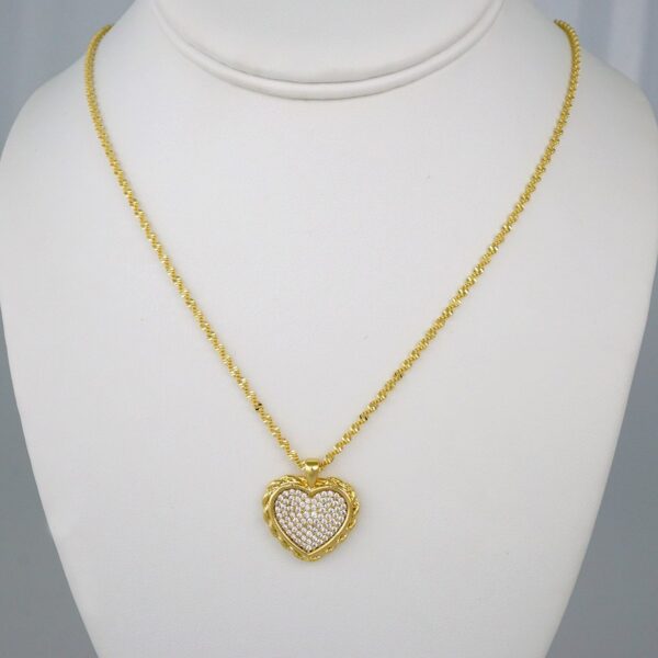 Cadenas & Colgantes/ Chain W/Pendants /14K Real Color/Zircon Stone// SET736