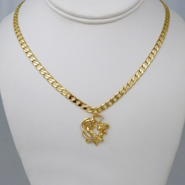 Cadenas & Colgantes/ Chain W/Pendants /  14K Real Color/  Zircon Stone/ 6mm x45cm// SET751