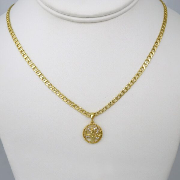 Cadenas & Colgantes/ Chain W/Pendants /  14K Real Color/  Zircon Stone/ 3mmx45cm// SET754