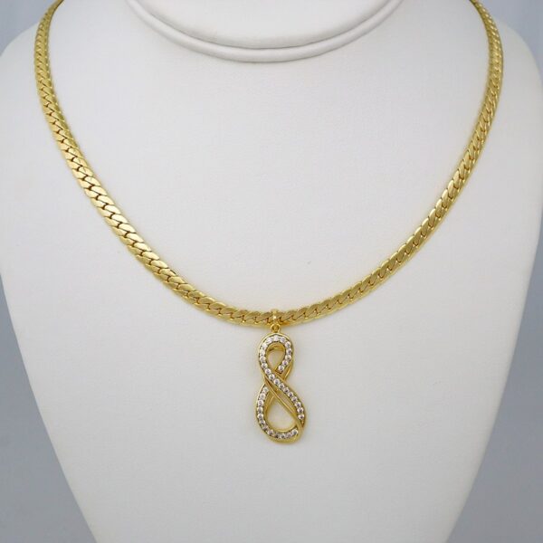Gargantilla & Colgantes / Choker W/ Pendants/ 14K Real Color/ Zircon Stone/ 5mm x 45cm// SET756