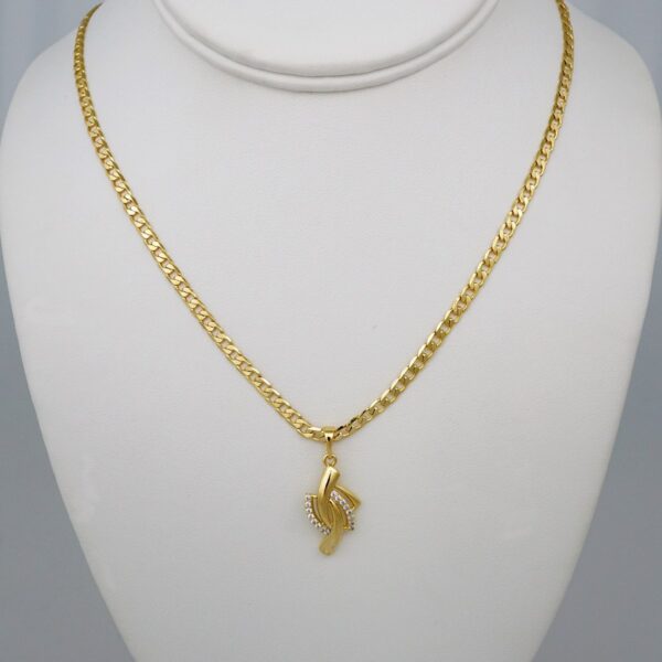 Cadenas & Colgantes/ Chain W/Pendants /  14K Real Color/  Zircon Stone/ 3mmx45cm// SET769