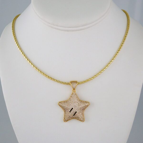 Gargantilla & Colgantes / Choker W/ Pendants/  14K Real Color/  Plain/  3mm x 45cm/ Aro// SET784