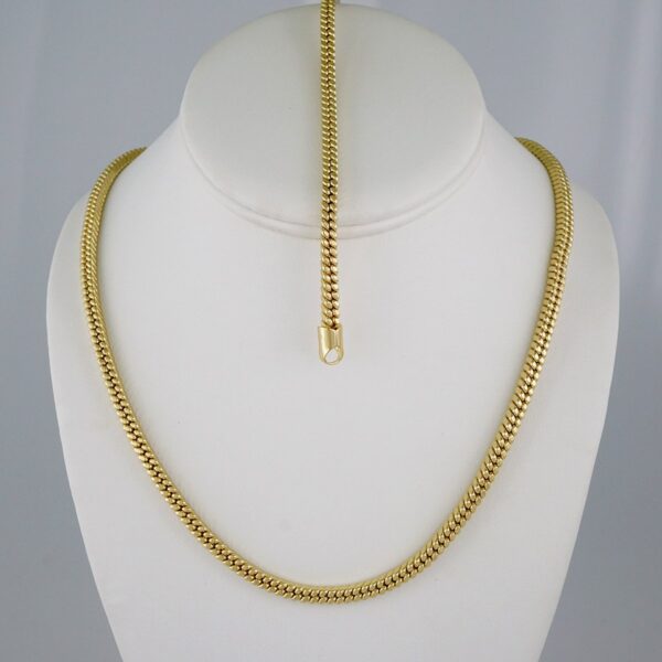 Gargantilla & Pulsera / Choker W/ Bracelet/  14K Real Color/  Plain/  6mm x 45cm// SET789