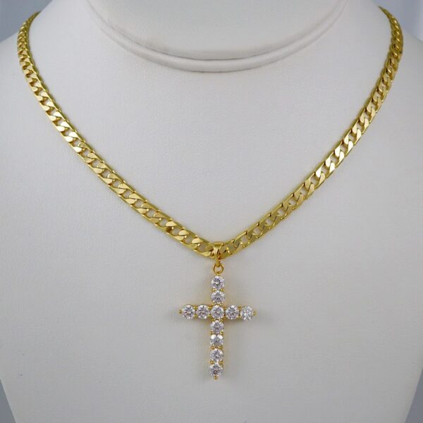 Cadenas & Colgantes/ Chain W/Pendants /  14K Real Color/  Zircon Stone/  5mmx45cm// SET801