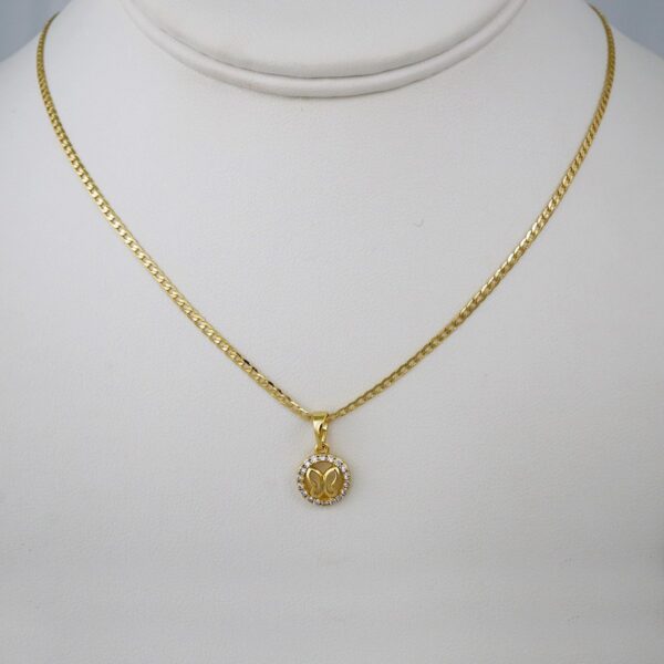 Cadenas & Colgantes/ Chain W/Pendants /14K Real Color/Zircon Stone/ 2mmx45cm// SET831