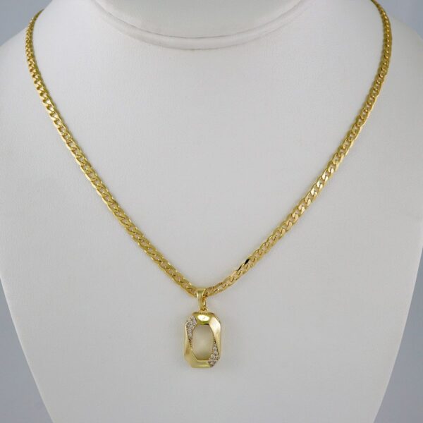 Cadenas & Colgantes/ Chain W/Pendants /  14K Real Color/  Zircon Stone/3mm// SET860
