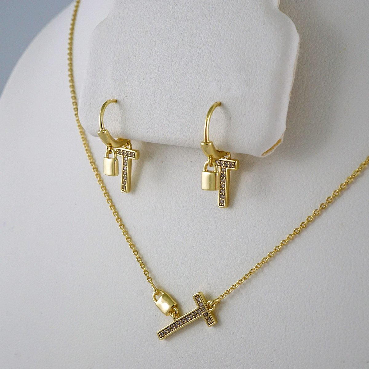Cadenas & Colgantes & Earrings/ Rings/Bracelets/ Chain W/Pendants /14K Real Color/Zircon Stone// SET861 - Image 2