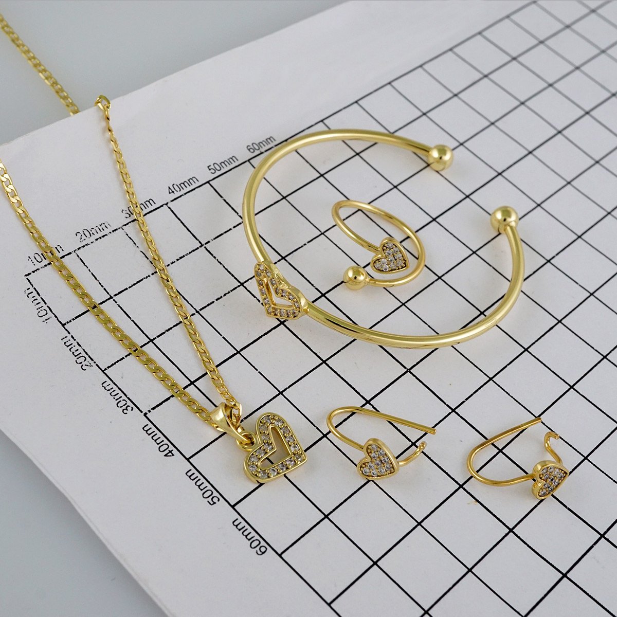 Cadenas & Colgantes & Earrings/ Rings/ Chain /Pendants / 14K Real Color/ Zircon Stone/ Set de Niña// SET864 - Image 4