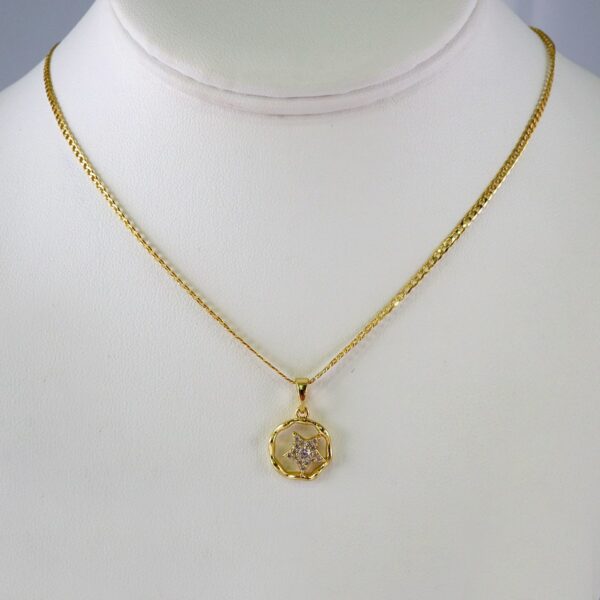 Cadenas & Colgantes/ Chain W/Pendants / 14K Real Color/ Zircon Stone/ 2mmx45cm// SET875
